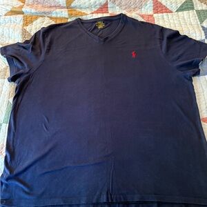 Polo by Ralph Lauren Men's Dark Blue V-Neck Tee